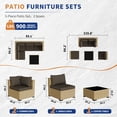 thumbnail image 4 of UDPATIO 5-Piece Wicker Modular Sectional Outdoor Conversation Sets with Glass Coffee Table, Yellow&Brown, 4 of 6