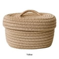 thumbnail image 4 of Injueey Cesta de cuerda de algodón elegante y que ahorra espacio con tapa, fácil acceso y caja de almacenamiento con tapa duradera Almacenamiento y organización del hogar amarillo, 4 of 6