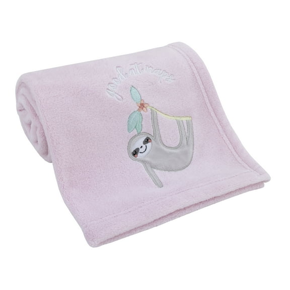 Little Love By Nojo Tropical Garden Pink Applique Baby Blanket