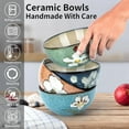 thumbnail image 2 of Large Ceramic Bowls Set of 4-Soup for Kitchen,28oz, Microwave Safe and Dishwasher Safe, For Soup, Cereal,Salad,ramen,rice,serving etcc (multi color) Multicolor, 2 of 4