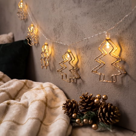 Northlight LED Glittered Mini Tree Christmas Lights - Warm White - 6 Clear Wire - 10ct