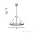 thumbnail image 6 of Hunter - Saddlewood 6-light Brushed Nickel, Large Chandelier, Dimmable, Casual Style, Wagon Wheel Shaped, for Bedrooms, Dining, Living Rooms - 19034, 6 of 7