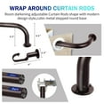 thumbnail image 5 of Urbanest Energy Saving Wrap Around Black Out Room Darkening Adjustable Window Curtain Metal Rod Set Heavy Duty, 1" Diameter, Oil-rubbed Bronze (ORB), 48"-84", 5 of 10