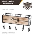 thumbnail image 3 of SNAP INVENT Key Hook & Mail Organizer | Wall Mount Key Holder/Hanger | Wooden Color Mail Slot Basket, 3 of 6