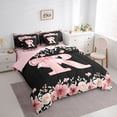 thumbnail image 2 of Erosebridal Princess Bow R Twin Bedding Sets 7-Piece, Spring Flower Bedding Comforter Set, Pink Reversible, 2 of 7
