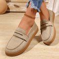 thumbnail image 6 of Wensltd Women's Loafers Slip On Flat Shoes Suede Upper Spring Autumn Daily Soft Walking Shoes Beige, 6 of 9