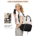 thumbnail image 4 of Mochila para portátil LOVEVOOK para mujer, a la moda, 15.6 pulgadas, beige-negro, 4 of 9