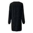 thumbnail image 5 of WTXUE Long Sleeve Dress, Trendy Women's Sweater Dress O Neck Sleeve Solid Knitted Sweater Dresses, Petite Dresses for Women, Black Midi Dress, 3# Black S, 5 of 6