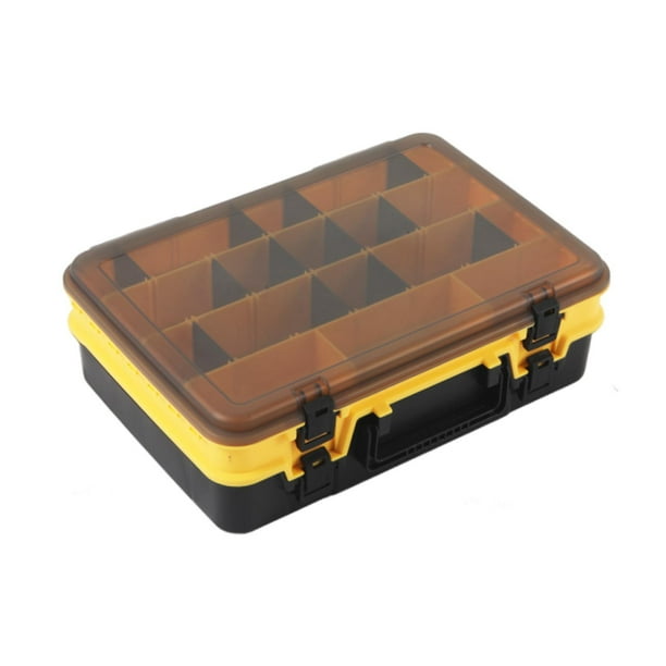Caja de pescadores Caja de accesorios de pesca Box de Lure Box de múltiples compartimentos Amarillo