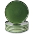 thumbnail image 1 of Ceramic Salad Plates Set - Porcelain 8 Inch Flat Dessert Appetizer Plate for Lunch Home Party Restaurant - Scratch Resistant Microwave Oven and Dishwasher Safe - Set of 6 (Green), 1 of 7