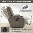 thumbnail image 4 of Sesslife Lift Recliner Chair for Adults, Electric Power Lift Recliners with Heat and Massage, Reclining Mechanism Electric Recliner with USB Port, Cup Holders, for Living Room Home, Light Brown, 4 of 8