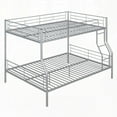 thumbnail image 2 of Full XL Over Queen Metal Bunk Bed with Sliver Finish, Modern Classic Design, 2 of 17
