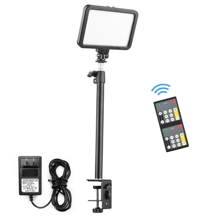 Image of moobody 22W Video Light Kit Photography Fill Light with C-Clamp Stand 216PCS Lamp Beads Bi-Color Temperature 3200-5500K Dimmable Brightness Ball Head Remote Control for Gaming Video Recording Video