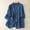 Blue women linen button down jacket a1, variant on Yrmaups Casual Loose Fit Linen Button Down Jacket for Women, 3/4 Sleeve Collared Shirt, Lightweight Breathable Travel Office Daily Outfit, Blue XL