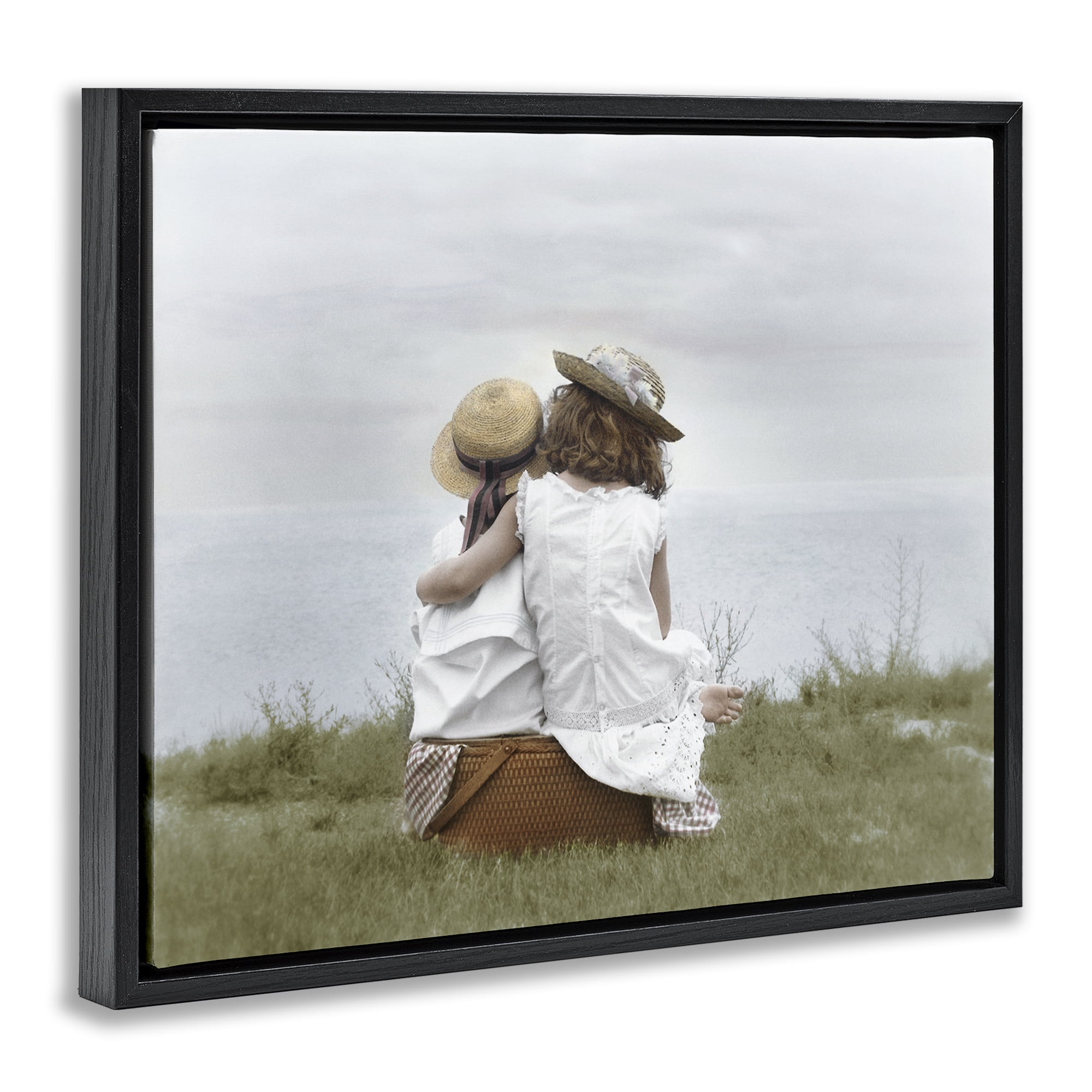 Stupell Industries Friends By The Ocean Black Framed Floater Canvas Wall Art, design by Kendra Dew