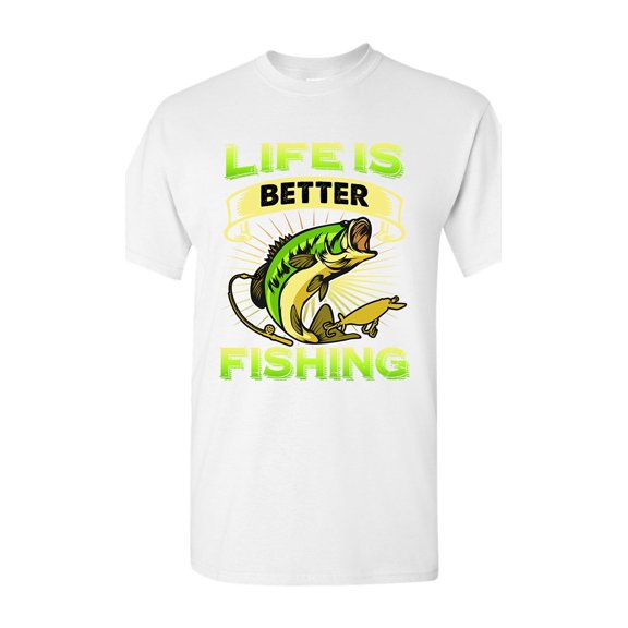 Life Is Better Fishing Fish Sea Animal Funny DT Adult T-Shirt Tee