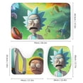 thumbnail image 3 of Juego de 4 cortinas de ducha decorativas para el hogar de Rick & Morty con alfombra antideslizante, tapa de inodoro y tapete de ducha, cortina de ducha impermeable con 12 ganchos, 3 of 8