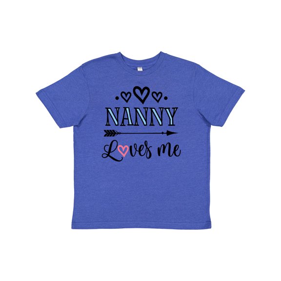 Inktastic Nanny Loves Me Grandchild Gift Youth T-Shirt