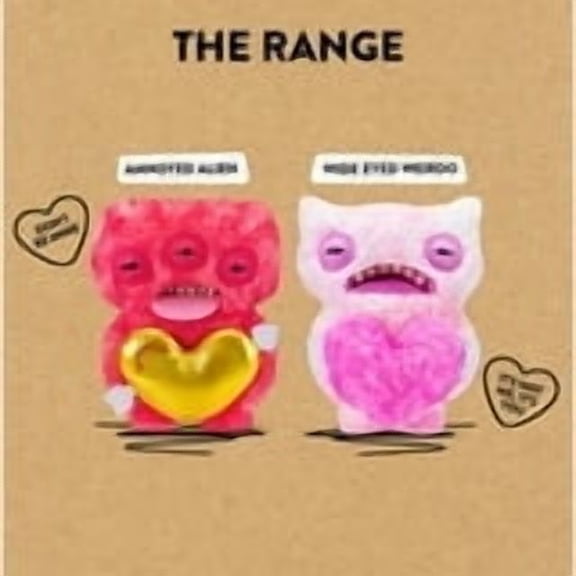 Fuggler Series 2 Love Fugg Valentine’s Edition Plush Toys, 9-Inch, Set of 2 (Red & Pink)