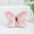 thumbnail image 1 of Labauxite Cojín con forma de mariposa, suave cojín de asiento con relleno de mariposa, almohada de felpa, almohada decorativa de terciopelo para sofá, sala de estar, cama (todo rosa), 1 of 1