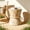 Amber Brown, variant on Mintazer 17.8" H Hourglass-Shaped Outdoor Side Table, Modern Waisted Accent Table with Simulated Stone Texture for Patio Living Room, Beige & Yellow
