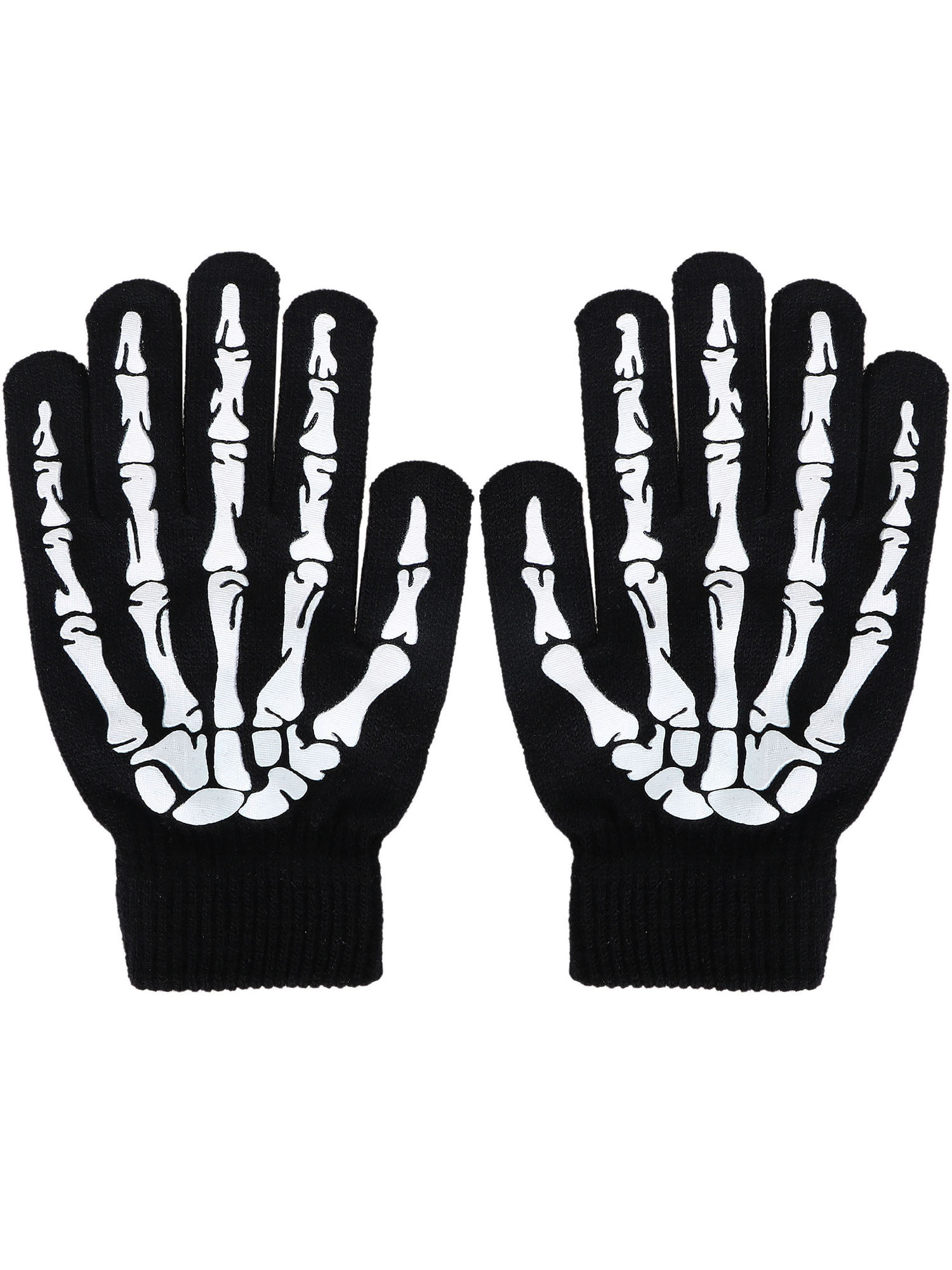 Magic Gloves 3 Pairs Mixed Halloween Glow In The Dark One Size Fun Black 