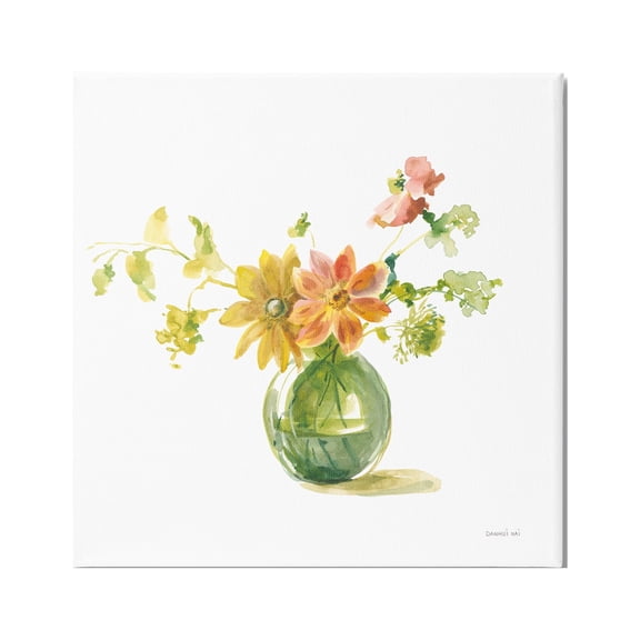 Stupell Industries Summer Serenade Bouquet Botanical & Floral Painting Gallery Wrapped Canvas Art Print Wall Art, 17 x 17