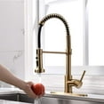 thumbnail image 1 of Brushed Gold Finish Kitchen Faucet, Workbench Thickness Requirement & Easy Installation for a Seamless Upgrade to Your Cooking Space, 1 of 8
