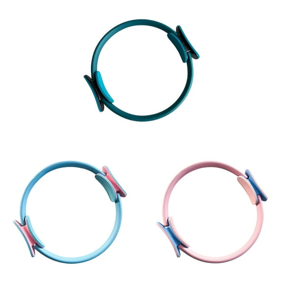 15'' Pilates Ring Circle with Dual Padded Handles - 3PCS Yoga Rings Circle, Flexible Fitness Equipment for Toning Inner/Outer Thighs, Arms & Core, Home Exercise Yoga Accessory for Full-Body Workouts