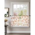 thumbnail image 2 of Sheer Curtains 54 Inch Length 2 Panels Set for Kitchen, Fall Leaf Semi Sheer Curtains for Windows, Retro Autumn Tree Branch Ombre Orange Voile Window Treatments Rod Pocket Curtain, 2 of 7