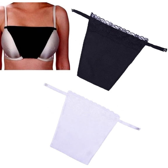 Cleavage Cover Up 2pcs Lady Lace Clip-on Mock Camisole Bra Insert Overlay Lace Vest Tops For Women Girls