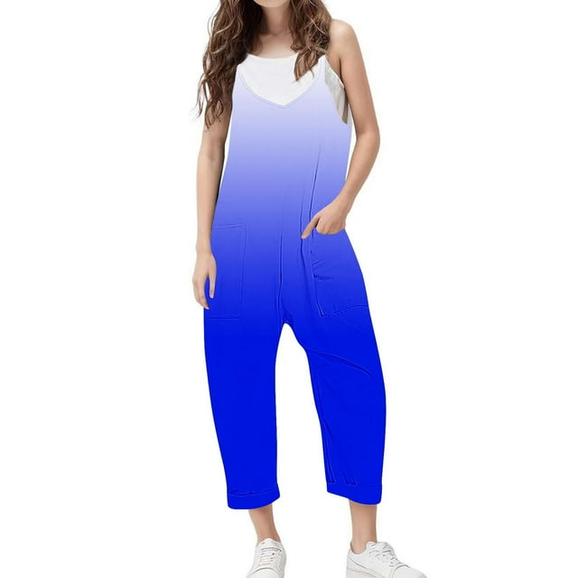 YUNAFFT Salopette Sans Manches Dégradée pour Filles avec Poches en Coton Extensible Tenue de Jeu d'Été pour 2-12 Ans