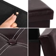 thumbnail image 4 of Storage Ottoman with Faux Leather Foldable Small Square Foot Rest Stools Coffee Table Black 11.8"X 11.8", 4 of 7