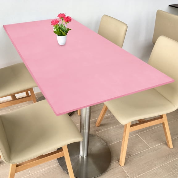 Fitted Tablecloth Fit 4ft Rectangle Table, Polyester Washable Spandex Stretch Table Cover with Elastic Edge for Picnic Camping Patio Outdoor (48"x23", Pink)