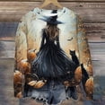 thumbnail image 6 of Neewe Crewneck Halloween Sweatshirt Women Witches Graphic Casual Oversized Pullover Print Hoodies Long Sleeve Blouse Tops, 6 of 6