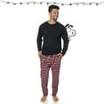 thumbnail image 3 of PEANUTS Mens' Cotton Snoopy Family Matching Pajamas 2-Piece Sets for Christmas with Woodstock Charlie Brown Linus, Gift for him (Red Plaid, L), 3 of 7