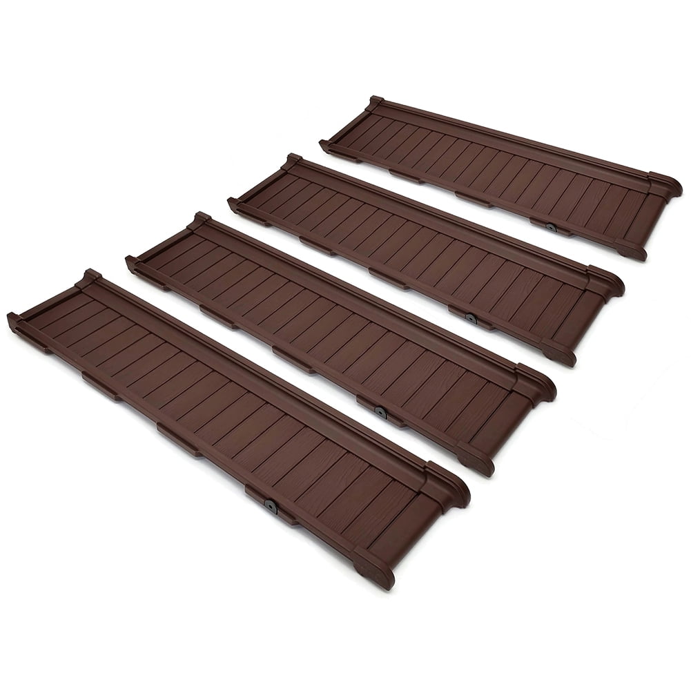 Modern Home Raised Garden Bed Kit - Stackable Modular Flower/Planter Kit (4'x4' Brown, Single)