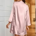 thumbnail image 5 of MGDXOX Women's Satin Robe Set 2 Piece Silk Pajamas Sets Lace Cami Nightgown with Kimono Robes Fashion Nightwear Pink M, 5 of 5