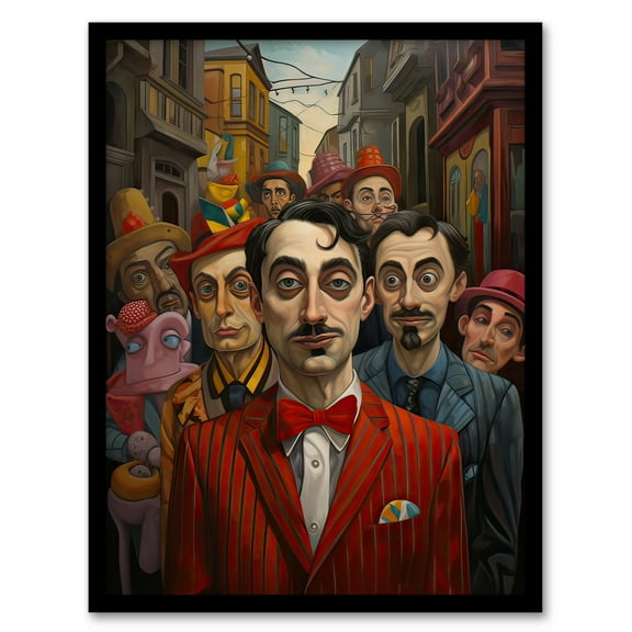 The Ringmasters Entourage Quirky Portrait Circus Barnham Art Print Framed Poster Wall Decor 12x16 inch