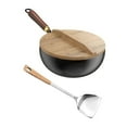 thumbnail image 5 of deevoka Nonstick Wok Long Handle suits All Stoves with Lid for Home and Hotel Restaurant 26cm, 5 of 9