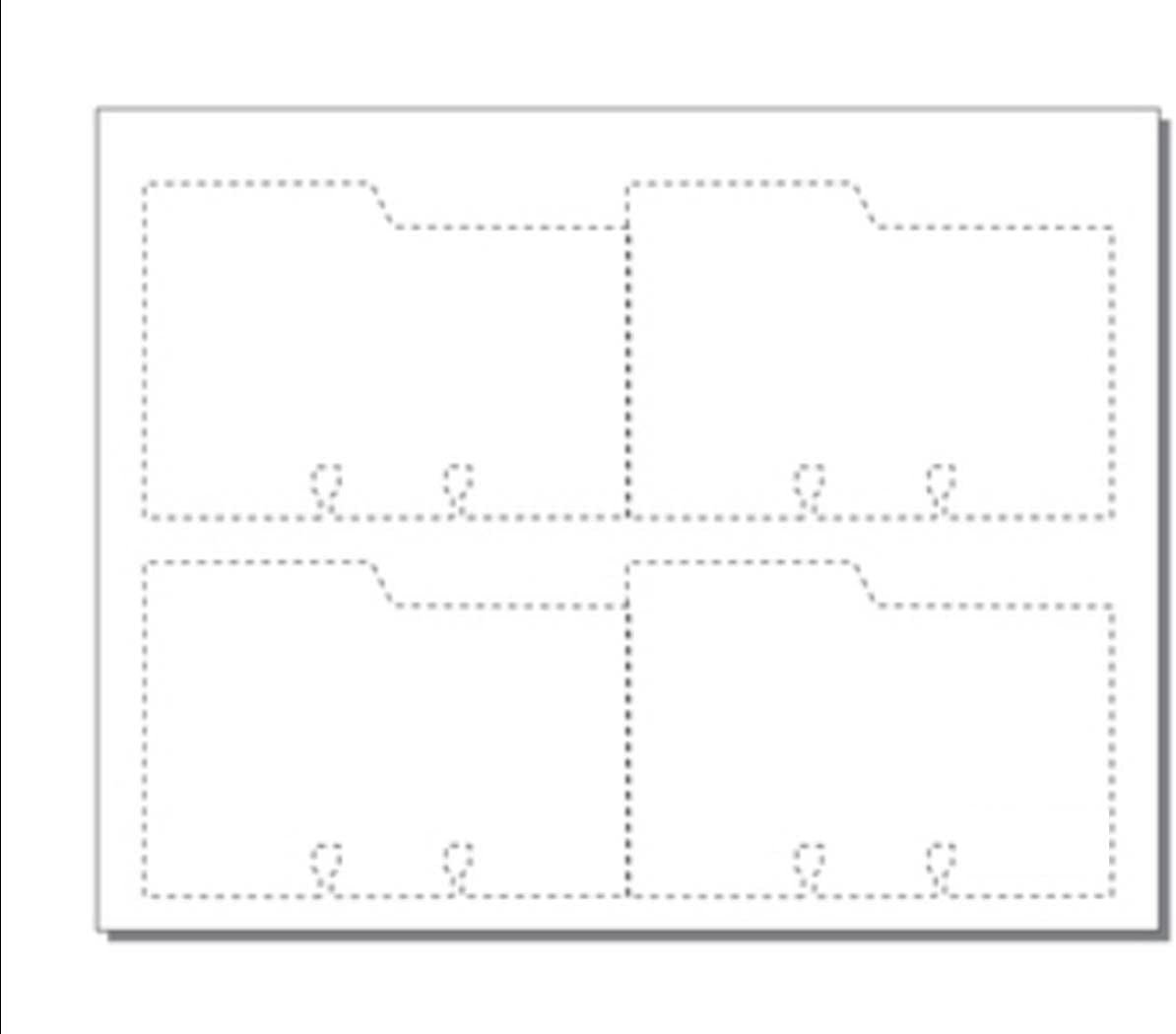 Rotary File Cards w L Tab (3" x 5"), 4UP on 8.5"x 11" White Cover