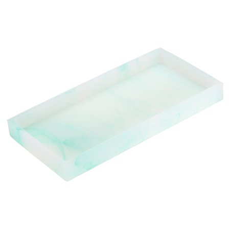 Bathroom Vanity Tray, 7.9"x3.9" Silicone Soap Dispenser Trays, Emerald Green