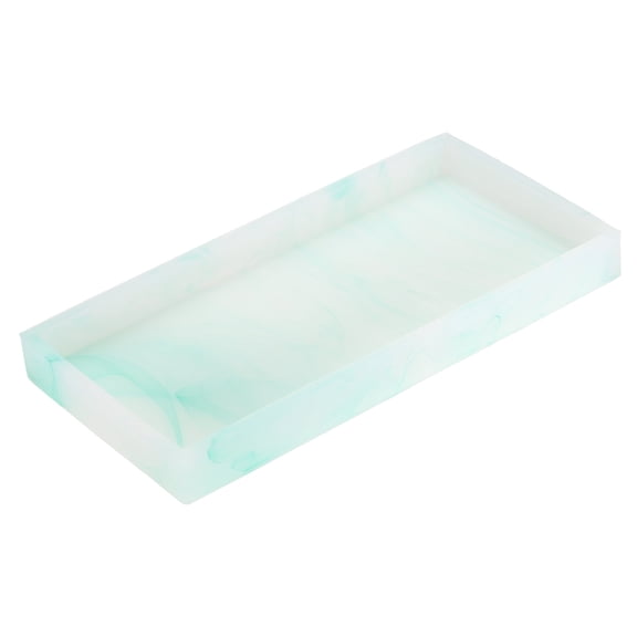 Bathroom Vanity Tray, 7.9"x3.9" Silicone Soap Dispenser Trays, Emerald Green