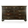 thumbnail image 2 of Furniture of America Damos Solid Wood 9-Drawer Dresser in Dark Walnut, 2 of 5