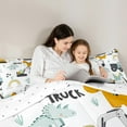thumbnail image 4 of Castle Fairy Cute Dinosaur 7Pcs Bedding Comforter Set for Boys Teens Children,Cartoon Truck Queen Bedding Sets Super Cozy,Kawaii Jungle Animal Queen Sheet Sets,Ultra Soft Home Decor, 4 of 8
