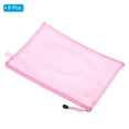 thumbnail image 3 of Uxcell Zipper Pouch, A4 Nylon Mesh Liner Pencil Case Zipper Cosmetic Bags for Office, Pink 5 Pack, 3 of 6