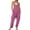 501_Hot Pink, variant on QIJUNTUO Casual Sleeveless Jumpsuits V Neck Spaghetti Strap Overalls Long Pants Romper With Two Pockets Straight Leg Pants for Women Sky Blue
