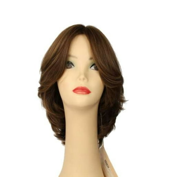 European Human Hair Freeda Wig Shlomit Light Brown With Blonde Highlights Skin Top Size L