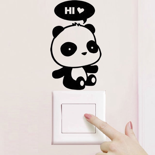 Affordablo 2025 Thick Peel And Stick Backsplash Clearance Removable Wall Stickers Switch Stickers Panda Creative Living Room Bedroom Notebook Wall Random Stickers