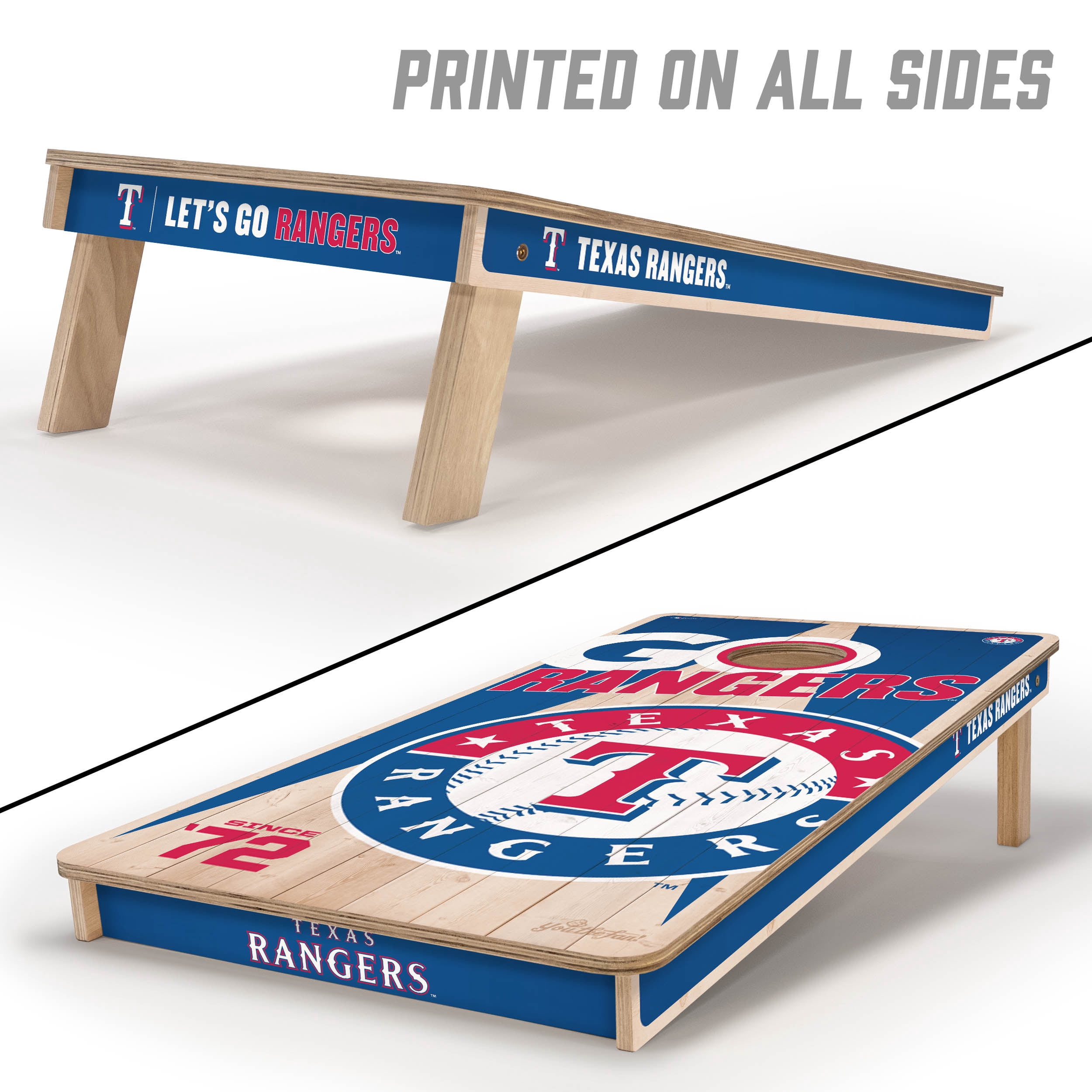 YouTheFan MLB Texas Rangers 2' x 4' Cornhole Game No Bags